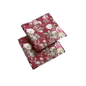 2 Discontinued Waverly Ballad Bouquet Curtains Panels Floral Lined Red Rare Pair